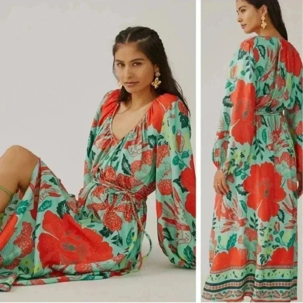 Farm Rio Poppy Print Maxi dress